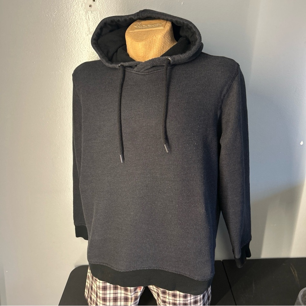 Banana Republic Mens Hooded Pullover XL Navy/Black